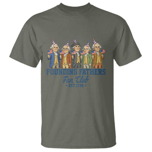 Funny Founding Fathers Fan Club T Shirt American History Lovers TS12 Military Green Print Your Wear