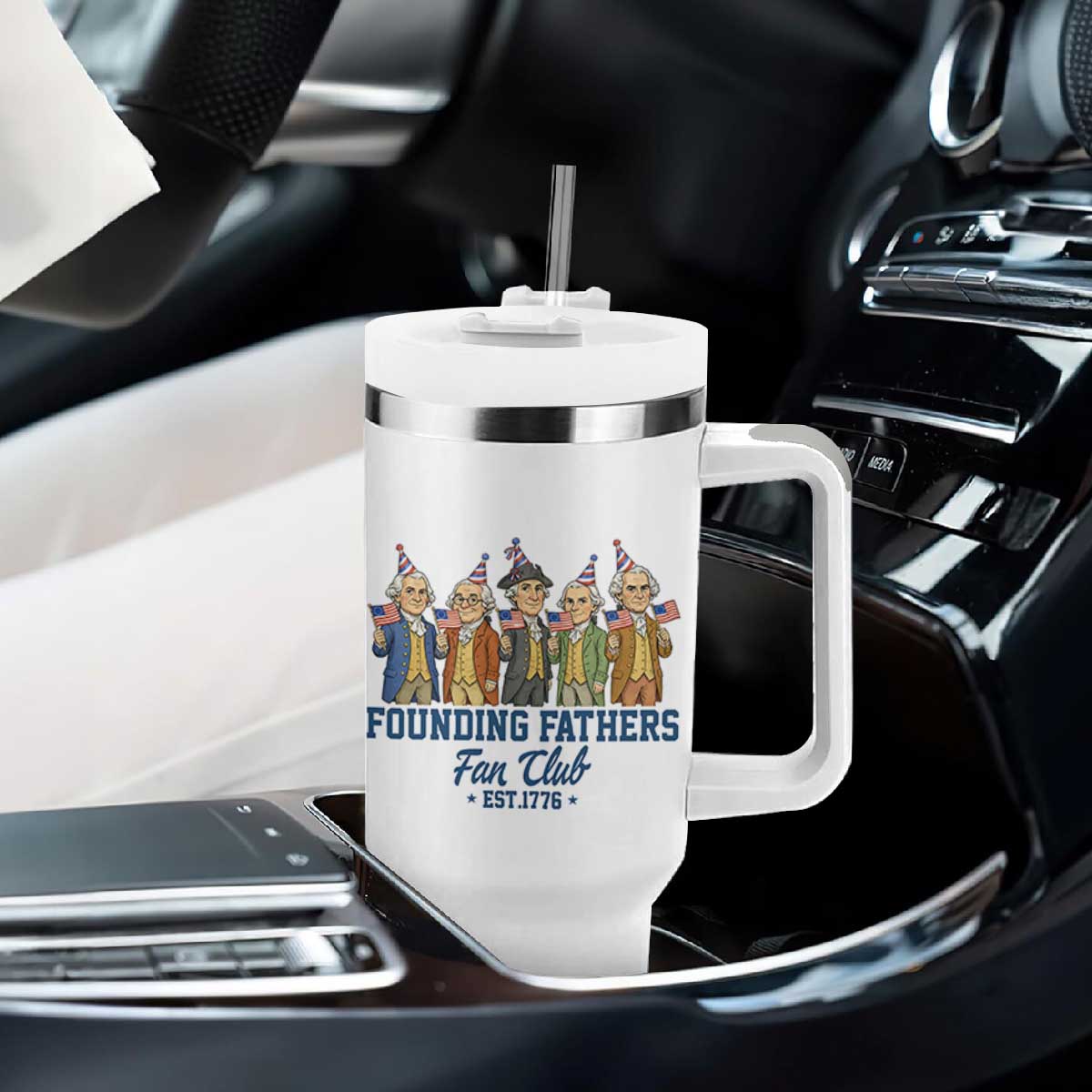 Funny Founding Fathers Fan Club Tumbler With Handle American History Lovers TS12 Print Your Wear