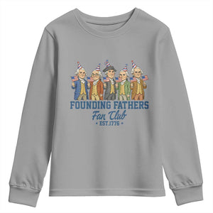 Funny Founding Fathers Fan Club Youth Sweatshirt American History Lovers TS12 Sport Gray Print Your Wear