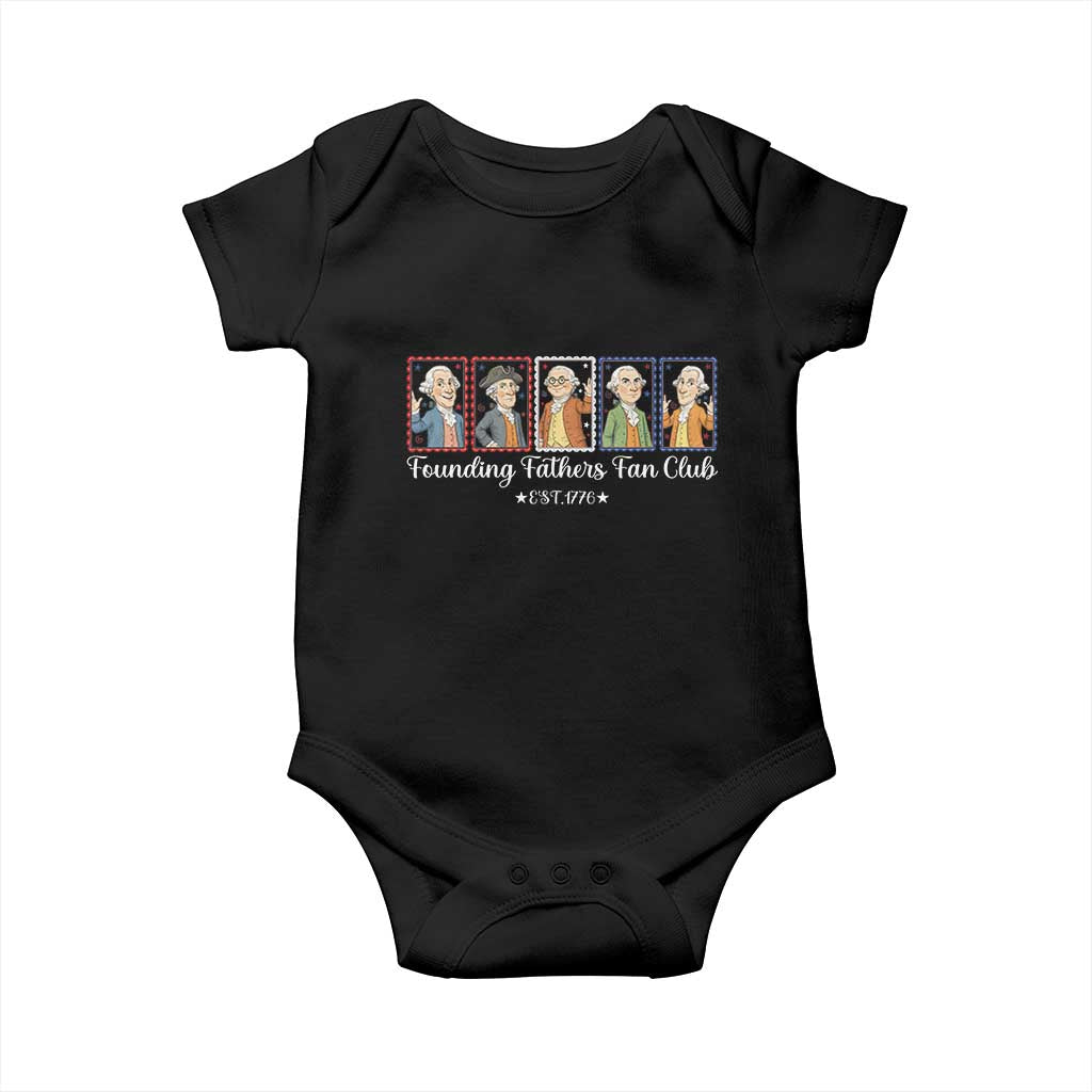 Funny Founding Fathers Fan Club Patriotic History Baby Onesie TS12 Black Print Your Wear