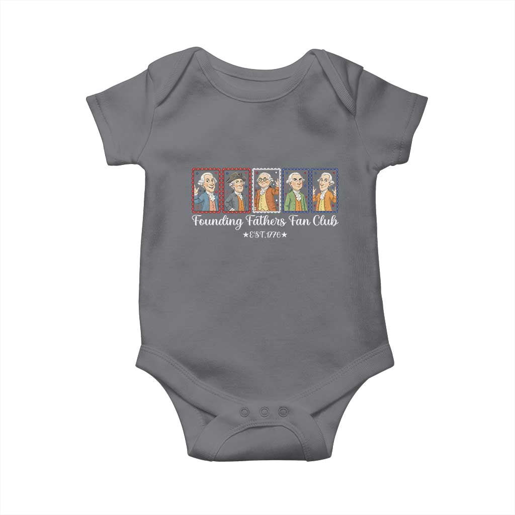 Funny Founding Fathers Fan Club Patriotic History Baby Onesie TS12 Charcoal Print Your Wear