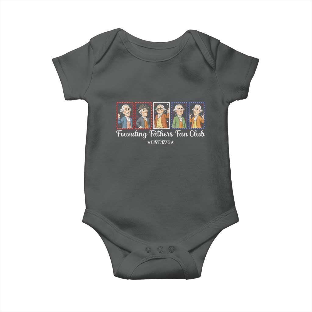 Funny Founding Fathers Fan Club Patriotic History Baby Onesie TS12 Dark Heather Print Your Wear