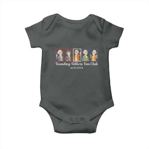 Funny Founding Fathers Fan Club Patriotic History Baby Onesie TS12 Dark Heather Print Your Wear