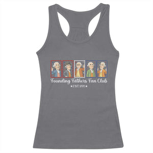 Funny Founding Fathers Fan Club Patriotic History Racerback Tank Top TS12 Charcoal Print Your Wear