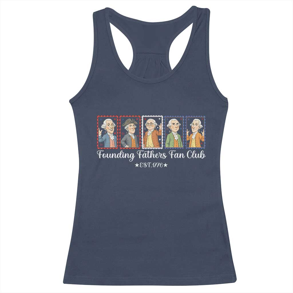 Funny Founding Fathers Fan Club Patriotic History Racerback Tank Top TS12 Navy Print Your Wear