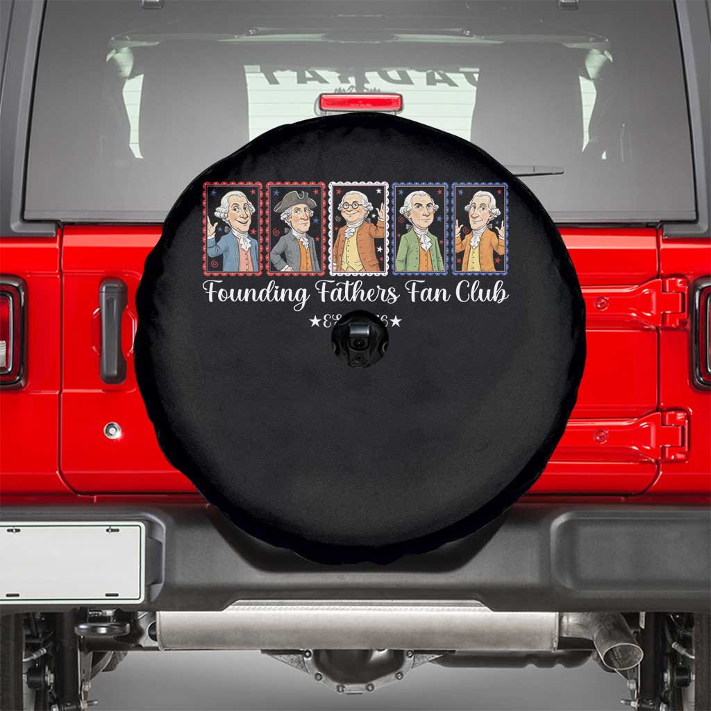 Funny Founding Fathers Fan Club Patriotic History Spare Tire Cover TS12 Black Print Your Wear