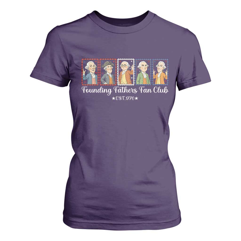 Funny Founding Fathers Fan Club Patriotic History T Shirt For Women TS12 Purple Print Your Wear