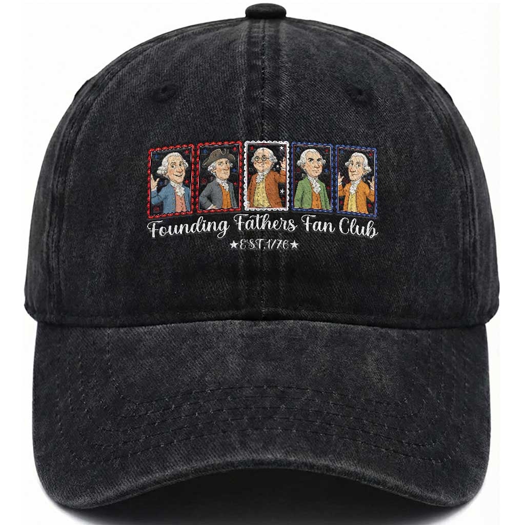 Funny Founding Fathers Fan Club Patriotic History Washed Cotton Baseball Cap TS12 Print Your Wear