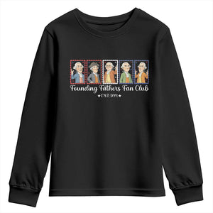 Funny Founding Fathers Fan Club Patriotic History Youth Sweatshirt TS12 Black Print Your Wear