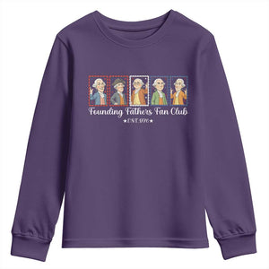 Funny Founding Fathers Fan Club Patriotic History Youth Sweatshirt TS12 Purple Print Your Wear