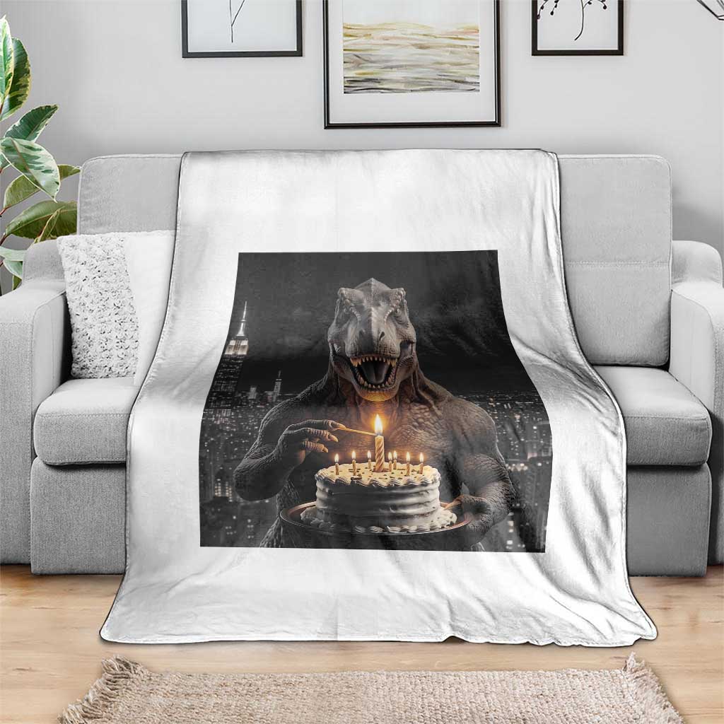 Funny Birthday Dinosaur Throw Blanket Prehistoric Party Celebration TS12 Print Your Wear