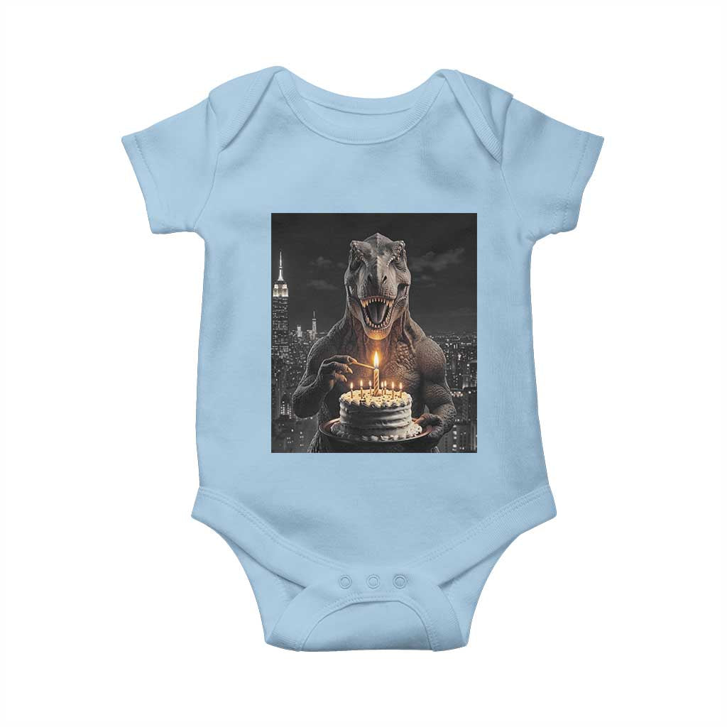 Funny Birthday Dinosaur Baby Onesie Prehistoric Party Celebration TS12 Light Blue Print Your Wear