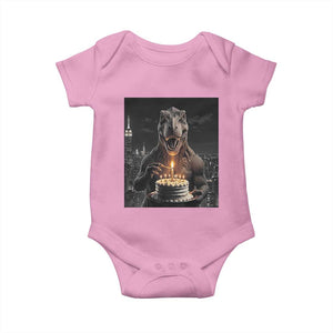 Funny Birthday Dinosaur Baby Onesie Prehistoric Party Celebration TS12 Light Pink Print Your Wear