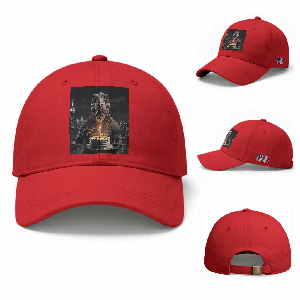Funny Birthday Dinosaur Baseball Cap Prehistoric Party Celebration TS12 Baseball Cap Universal Fit Red Print Your Wear