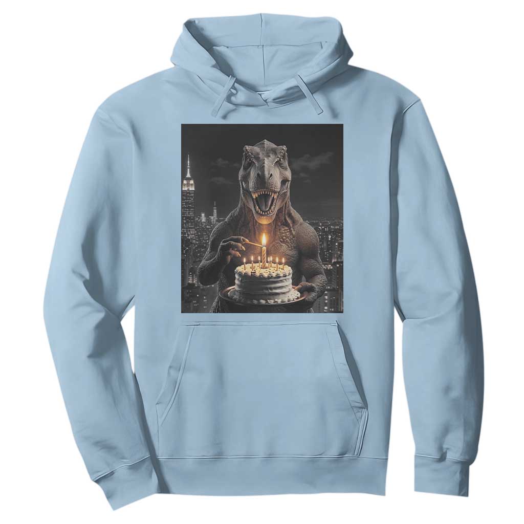 Funny Birthday Dinosaur Hoodie Prehistoric Party Celebration TS12 Light Blue Print Your Wear
