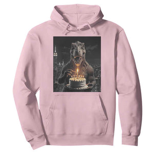Funny Birthday Dinosaur Hoodie Prehistoric Party Celebration TS12 Light Pink Print Your Wear
