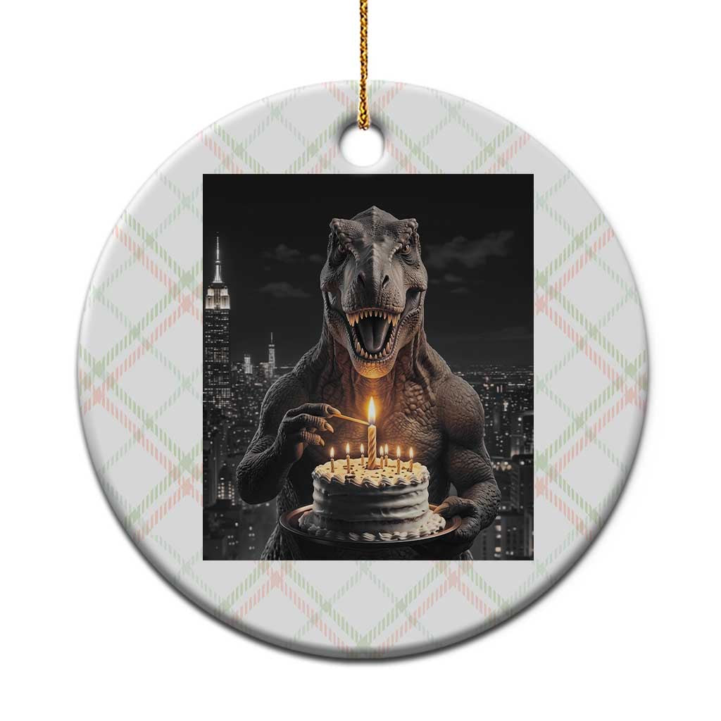 Funny Birthday Dinosaur Ceramic Ornament Prehistoric Party Celebration TS12 1pc Christmas Plaid Print Your Wear