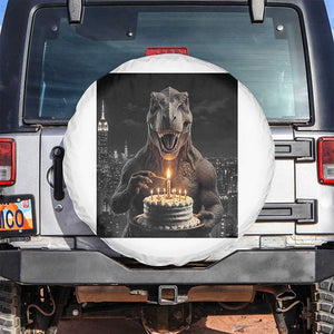 Funny Birthday Dinosaur Spare Tire Cover Prehistoric Party Celebration TS12 No hole White Print Your Wear