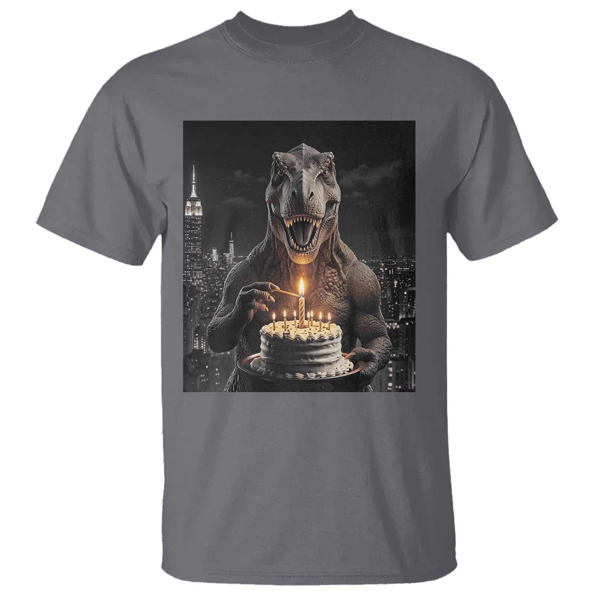 Funny Birthday Dinosaur T Shirt Prehistoric Party Celebration TS12 Charcoal Print Your Wear