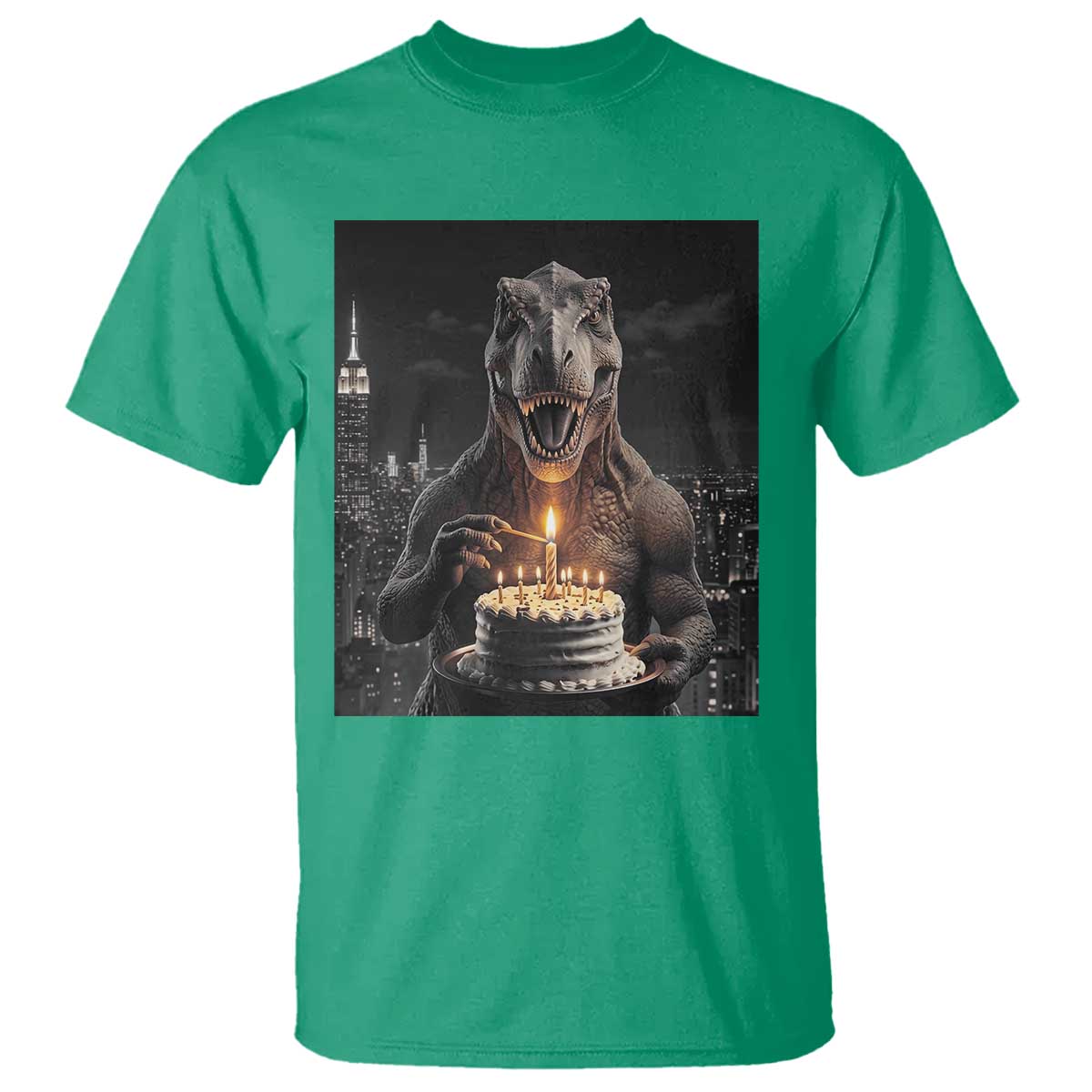 Funny Birthday Dinosaur T Shirt Prehistoric Party Celebration TS12 Irish Green Print Your Wear