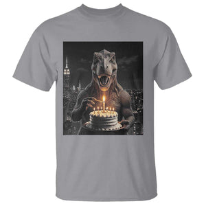 Funny Birthday Dinosaur T Shirt Prehistoric Party Celebration TS12 Sport Gray Print Your Wear