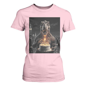 Funny Birthday Dinosaur T Shirt For Women Prehistoric Party Celebration TS12 Light Pink Print Your Wear