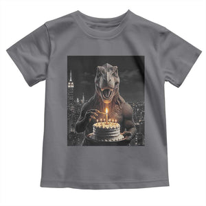 Funny Birthday Dinosaur Toddler T Shirt Prehistoric Party Celebration TS12 Charcoal Print Your Wear