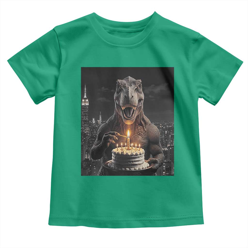 Funny Birthday Dinosaur Toddler T Shirt Prehistoric Party Celebration TS12 Irish Green Print Your Wear