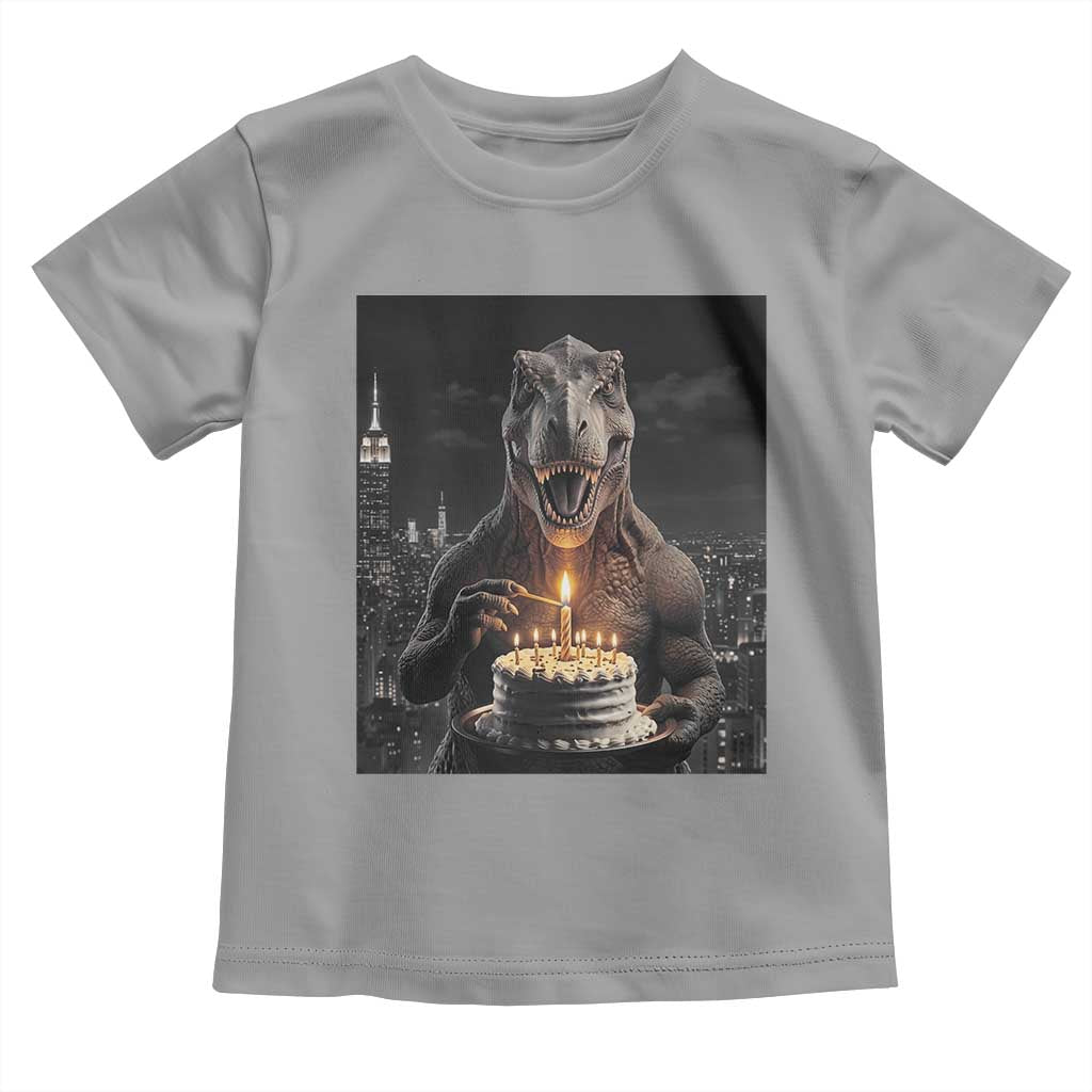 Funny Birthday Dinosaur Toddler T Shirt Prehistoric Party Celebration TS12 Sport Gray Print Your Wear