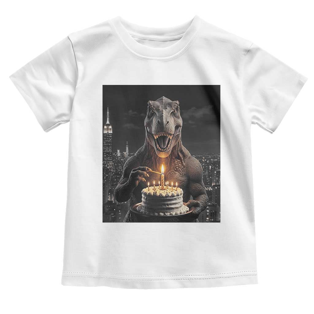 Funny Birthday Dinosaur Toddler T Shirt Prehistoric Party Celebration TS12 White Print Your Wear
