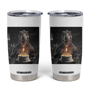 Funny Birthday Dinosaur Tumbler Cup Prehistoric Party Celebration TS12 White Print Your Wear