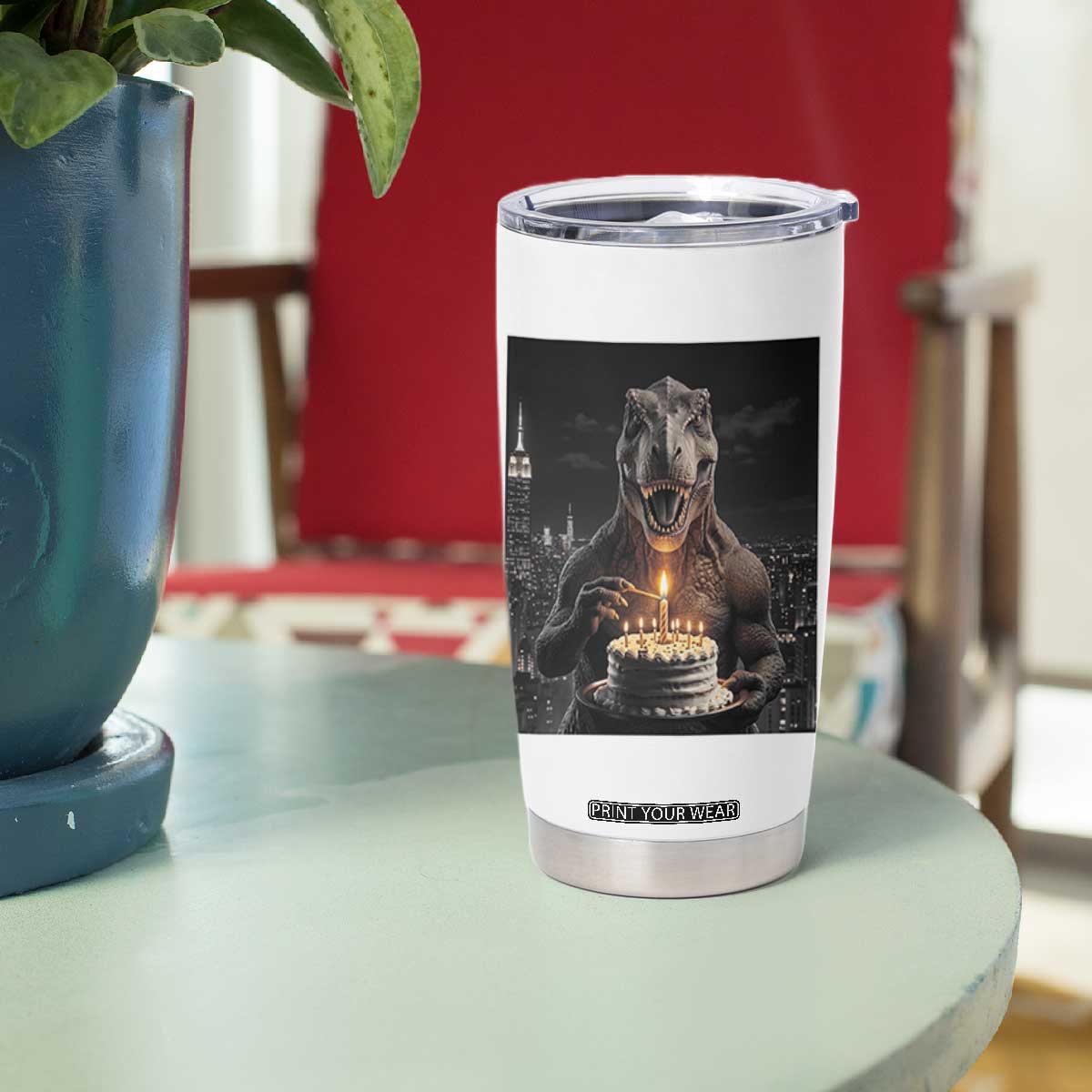 Funny Birthday Dinosaur Tumbler Cup Prehistoric Party Celebration TS12 Print Your Wear