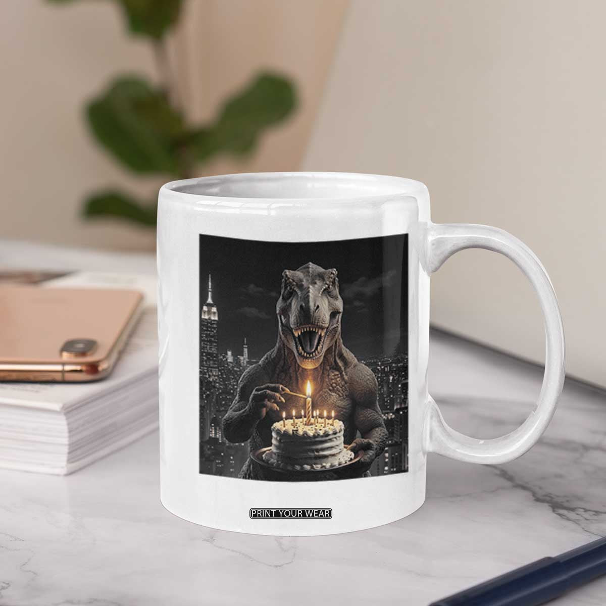 Funny Birthday Dinosaur Coffee Mug Prehistoric Party Celebration TS12 Print Your Wear