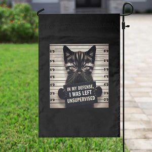 Funny Bad Cat Attitude Garden Flag In My Defense I Was Left Unsupervised TS12 Print Your Wear