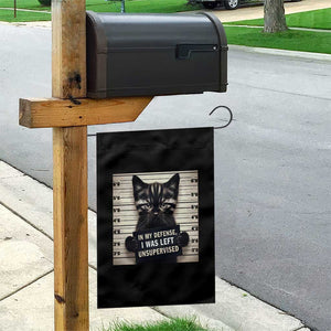 Funny Bad Cat Attitude Garden Flag In My Defense I Was Left Unsupervised TS12 Print Your Wear