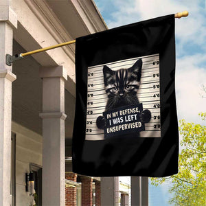 Funny Bad Cat Attitude Garden Flag In My Defense I Was Left Unsupervised TS12 Print Your Wear