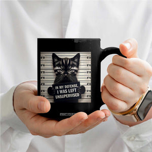 Funny Bad Cat Attitude Coffee Mug In My Defense I Was Left Unsupervised TS12 Print Your Wear