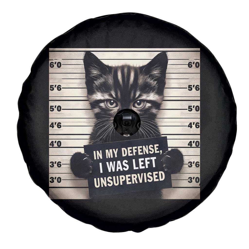 Funny Bad Cat Attitude Spare Tire Cover In My Defense I Was Left Unsupervised TS12 Print Your Wear