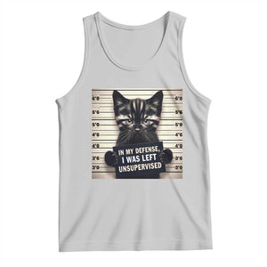 Funny Bad Cat Attitude Tank Top In My Defense I Was Left Unsupervised TS12 Ash Print Your Wear