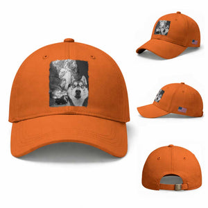 Funny Husky Chaos Baseball Cap Cool Dog Selfie With Burning Car TS12 Baseball Cap Universal Fit Orange Print Your Wear