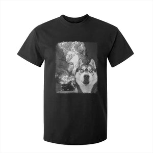 Funny Husky Chaos T Shirt For Kid Cool Dog Selfie With Burning Car TS12 Black Print Your Wear