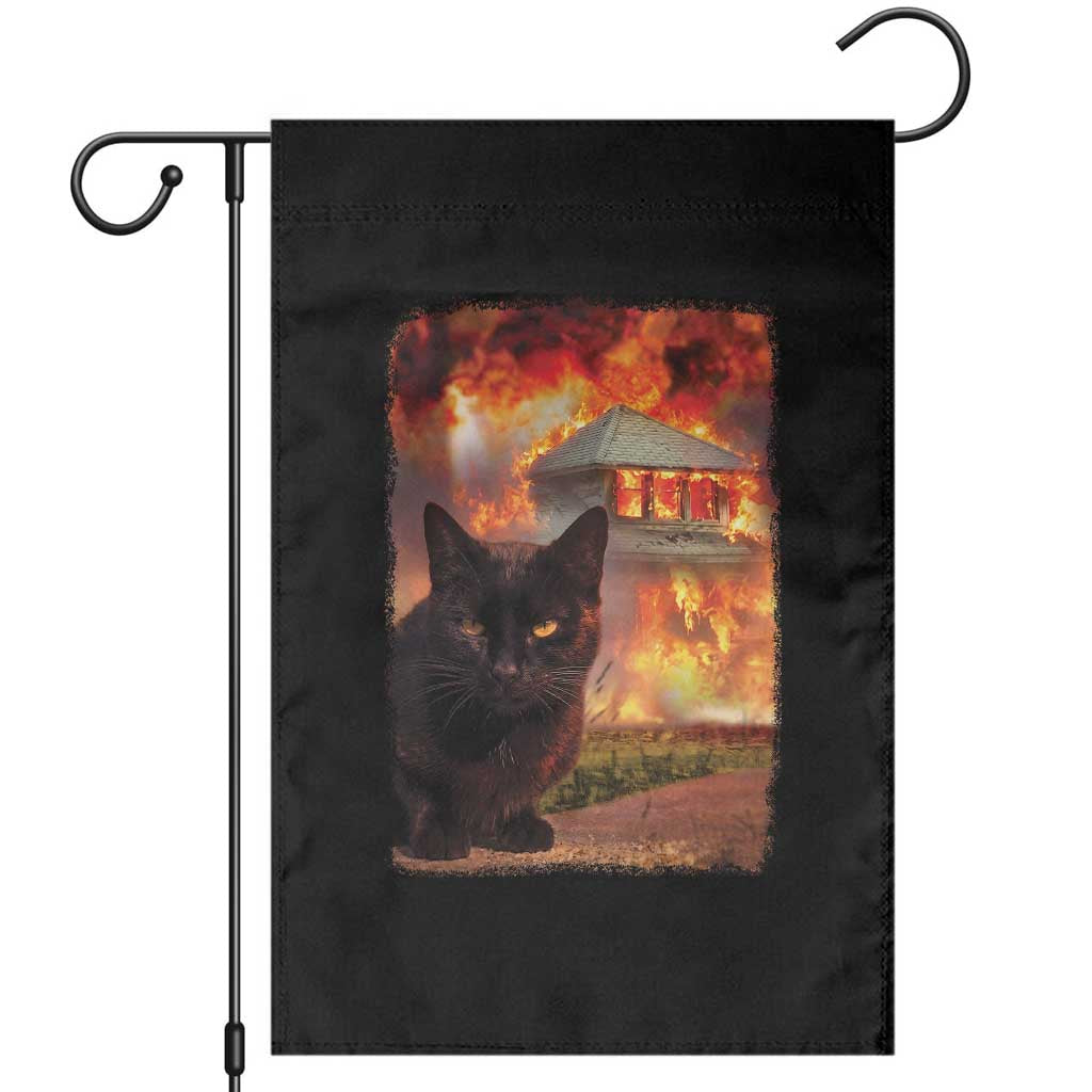Funny Crazy Cat Selfie Garden Flag Bad Kitty Chaos Humor Graphic TS12 Black Print Your Wear