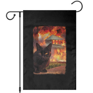 Funny Crazy Cat Selfie Garden Flag Bad Kitty Chaos Humor Graphic TS12 Black Print Your Wear