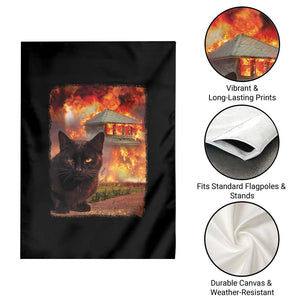 Funny Crazy Cat Selfie Garden Flag Bad Kitty Chaos Humor Graphic TS12 Print Your Wear