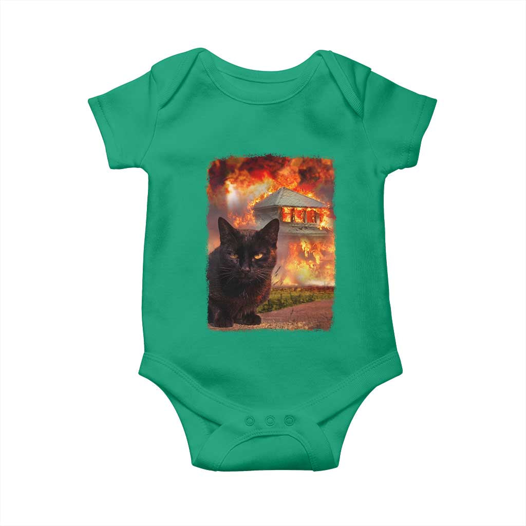 Funny Crazy Cat Selfie Baby Onesie Bad Kitty Chaos Humor Graphic TS12 Irish Green Print Your Wear