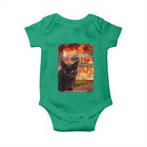 Funny Crazy Cat Selfie Baby Onesie Bad Kitty Chaos Humor Graphic TS12 Irish Green Print Your Wear