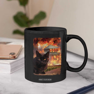 Funny Crazy Cat Selfie Coffee Mug Bad Kitty Chaos Humor Graphic TS12 Print Your Wear