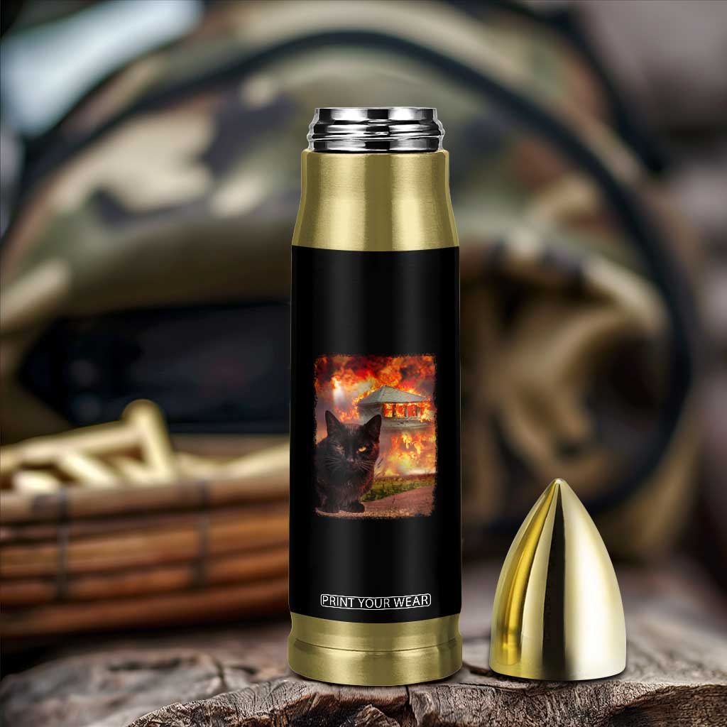 Funny Crazy Cat Selfie Bullet Tumbler Bad Kitty Chaos Humor Graphic TS12 Print Your Wear