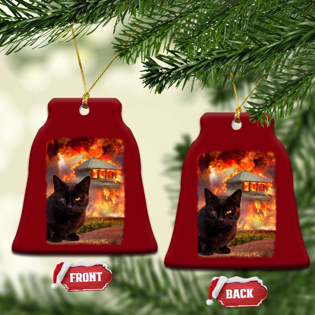Funny Crazy Cat Selfie Ceramic Ornament Bad Kitty Chaos Humor Graphic TS12 Print Your Wear