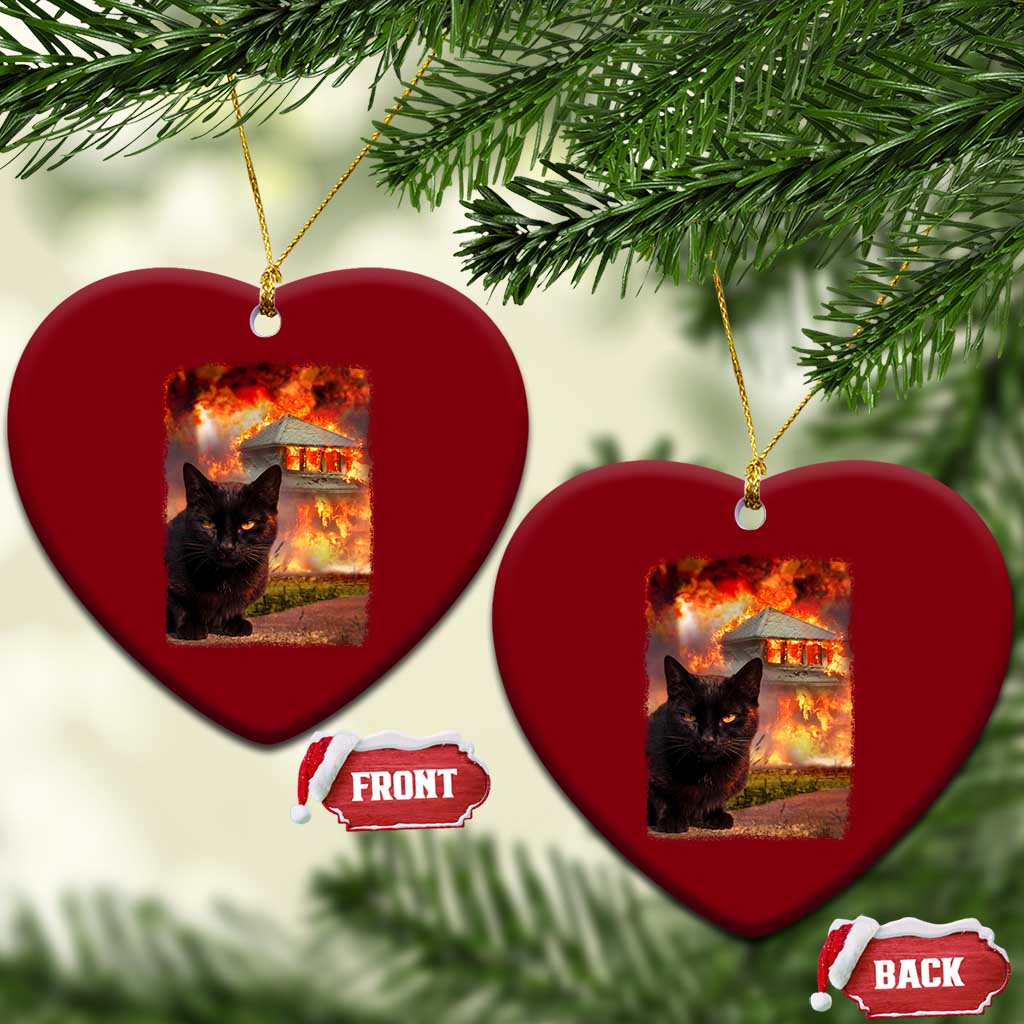Funny Crazy Cat Selfie Ceramic Ornament Bad Kitty Chaos Humor Graphic TS12 Print Your Wear